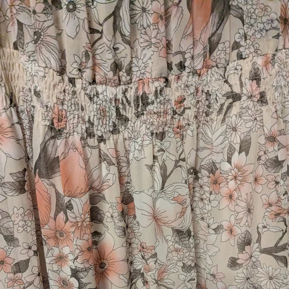 Kate And Lily Floral Long Sleeve Midi  Dress Sheer Lined Tiered Sz 16W - Picture 7 of 12